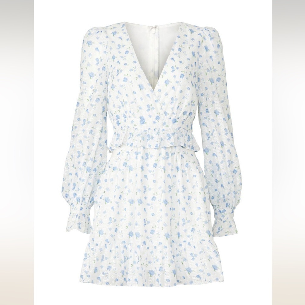 NWT Revolve x One33 Social White Long sleeve Floral Dress Size : 8